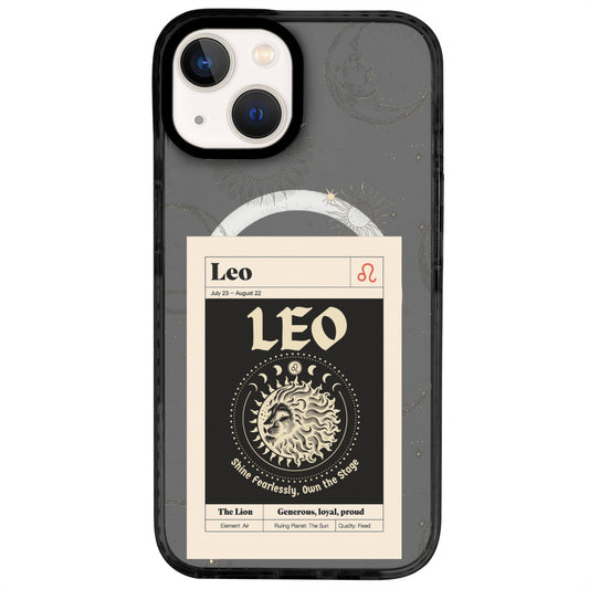 iPhone 13 Aslan Burcu Sticker Mode Telefon Kılıfı - Cool Black