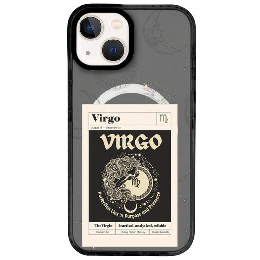 iPhone 13 Başak Burcu Sticker Mode Telefon Kılıfı - Cool Black
