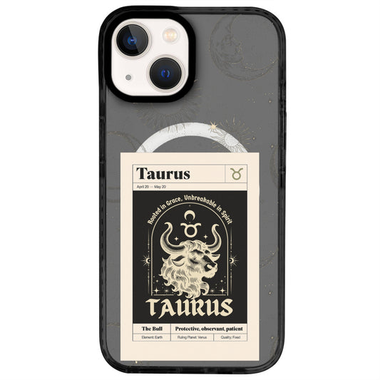 iPhone 13 Boğa Burcu Sticker Mode Telefon Kılıfı - Cool Black