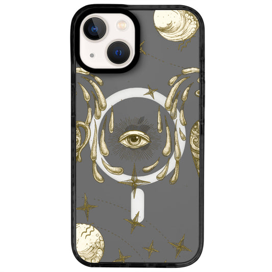 iPhone 13 Kova Burcu Soft Stars Telefon Kılıfı - Cool Black