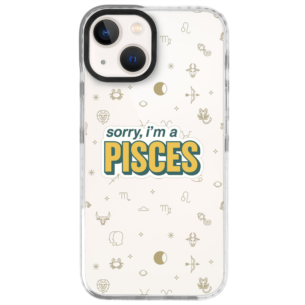 iPhone 13 Mini Balık Burcu Sorry Zodiac Telefon Kılıfı - Beyaz
