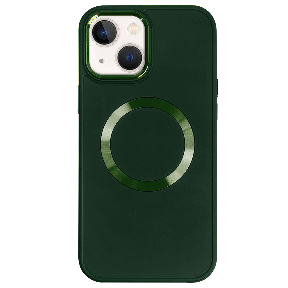 Apple iPhone 15 Renkli Magsafe Case Haki