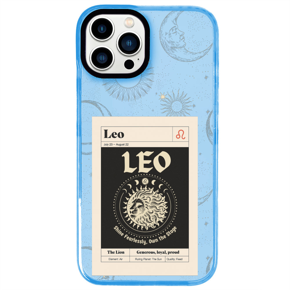 iPhone 13 Pro Aslan Burcu Sticker Mode Telefon Kılıfı - Azure