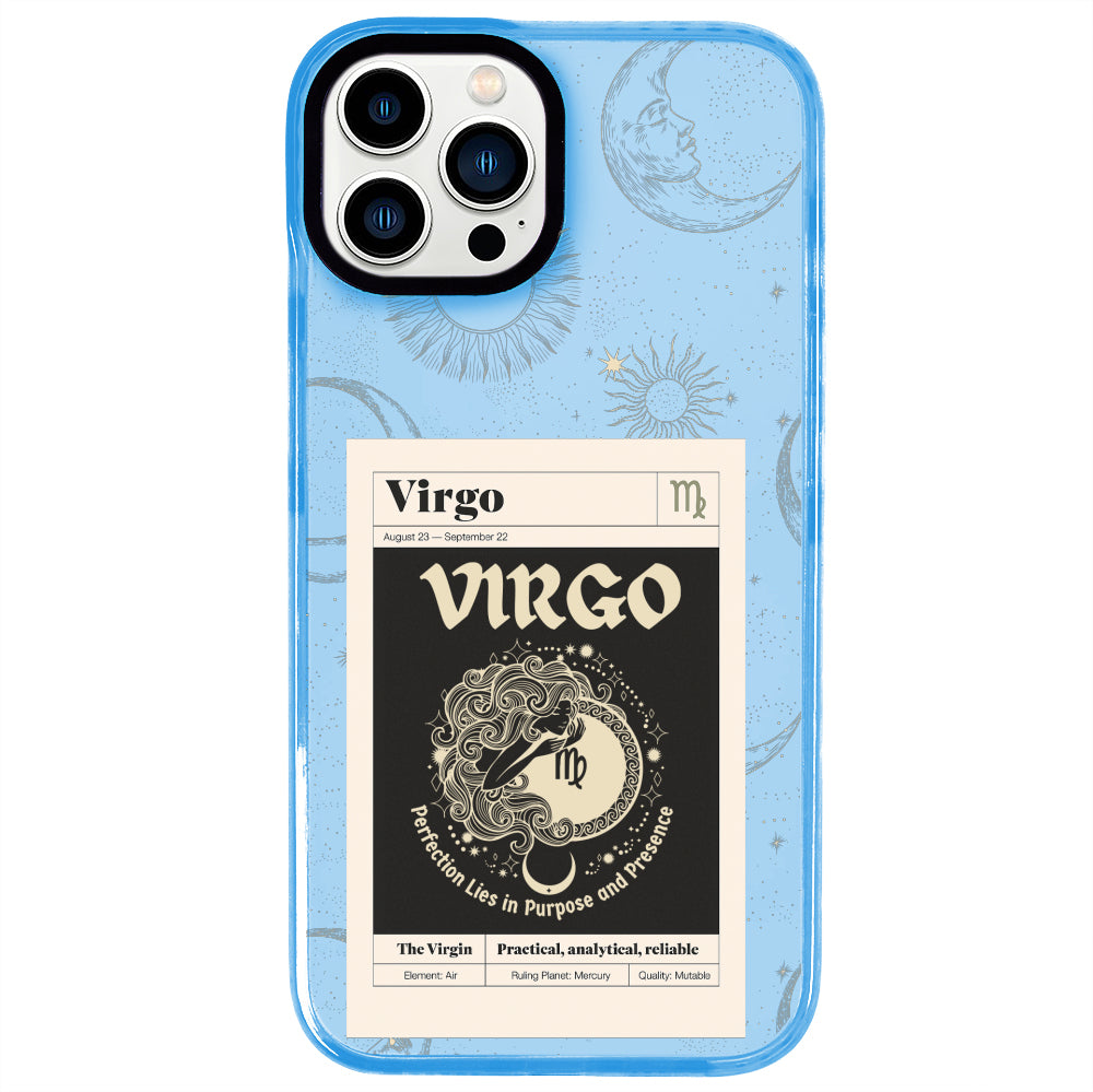 iPhone 13 Pro Başak Burcu Sticker Mode Telefon Kılıfı - Azure