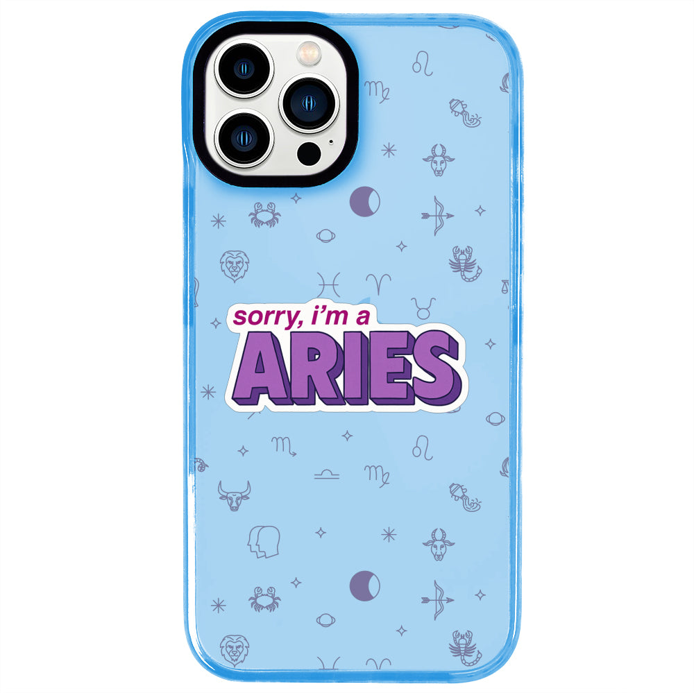 iPhone 13 Pro Koç Burcu Sorry Zodiac Telefon Kılıfı - Azure