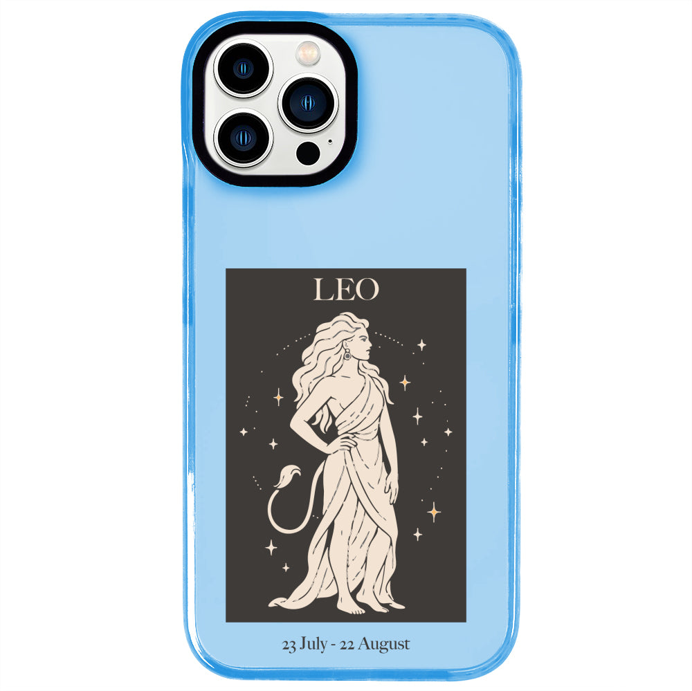 iPhone 13 Pro Max Aslan Burcu History of Zodiac Telefon Kılıfı - Azure