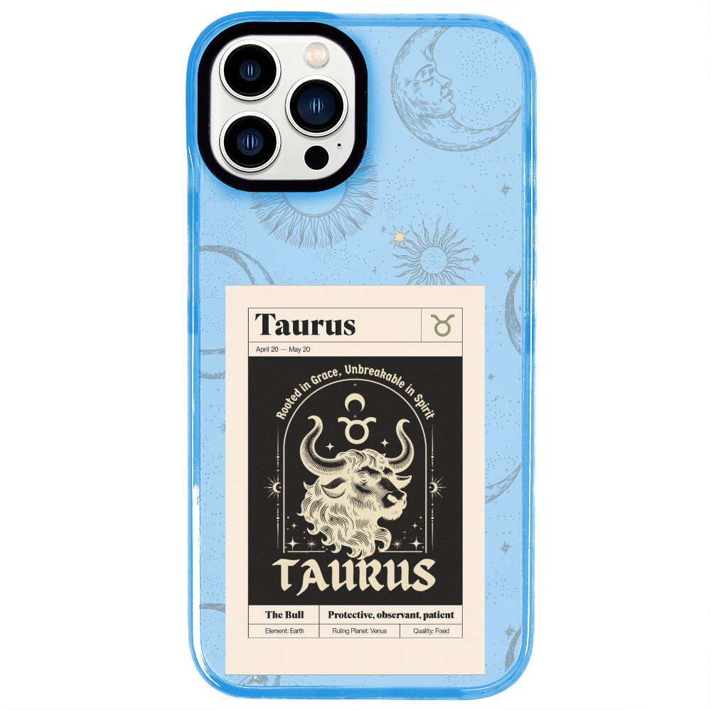 iPhone 13 Pro Max Boğa Burcu Sticker Mode Telefon Kılıfı - Azure