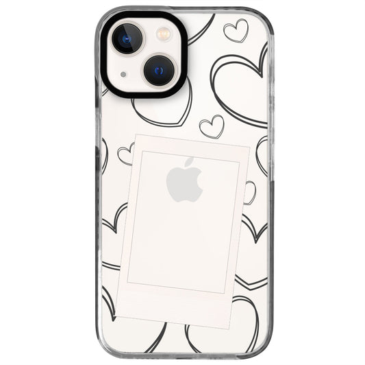 iPhone 13 Mini White Hearts Polaroid Telefon Kılıfı