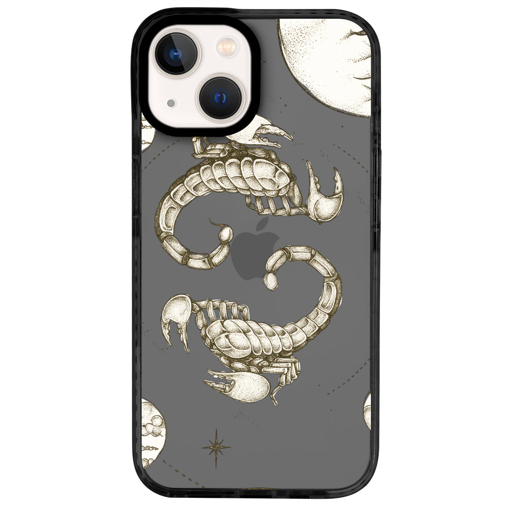 iPhone 14 Akrep Burcu Soft Stars Telefon Kılıfı - Cool Black