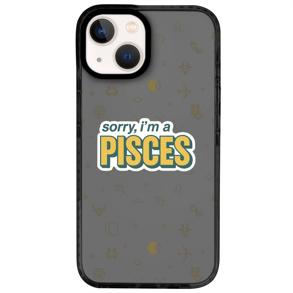 iPhone 14 Balık Burcu Sorry Zodiac Telefon Kılıfı - Cool Black