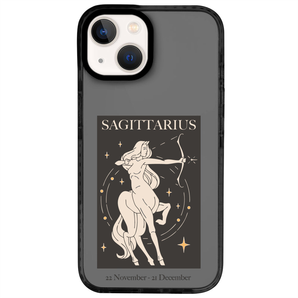 iPhone 14 Yay Burcu History of Zodiac Telefon Kılıfı - Cool Black