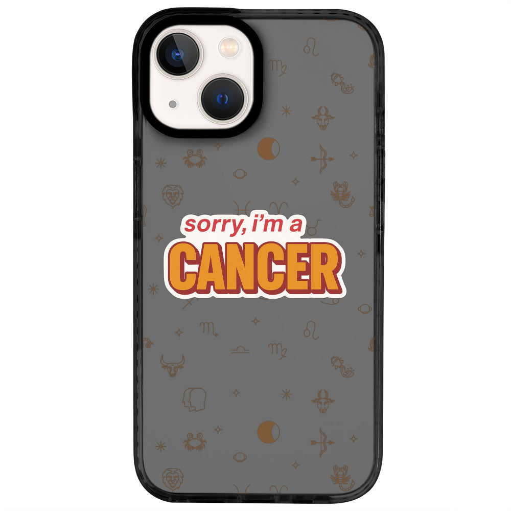 iPhone 14 Yengeç Burcu Sorry Zodiac Telefon Kılıfı - Cool Black