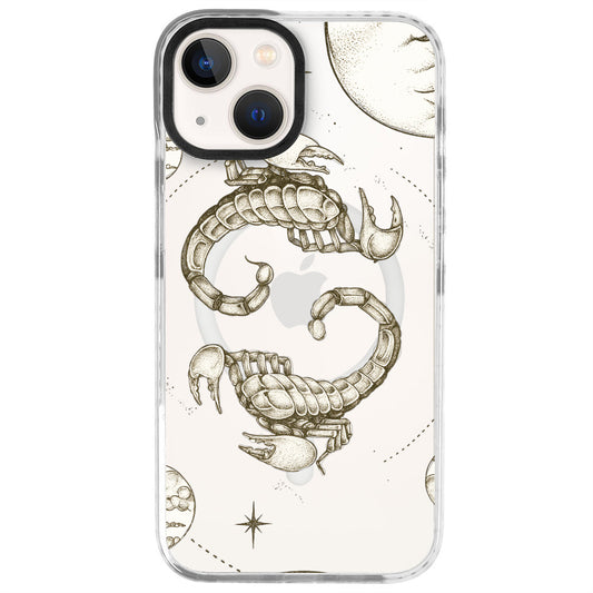 iPhone 14 Akrep Burcu Soft Stars Telefon Kılıfı - Beyaz