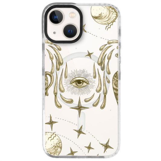 iPhone 14 Kova Burcu Soft Stars Telefon Kılıfı - Beyaz