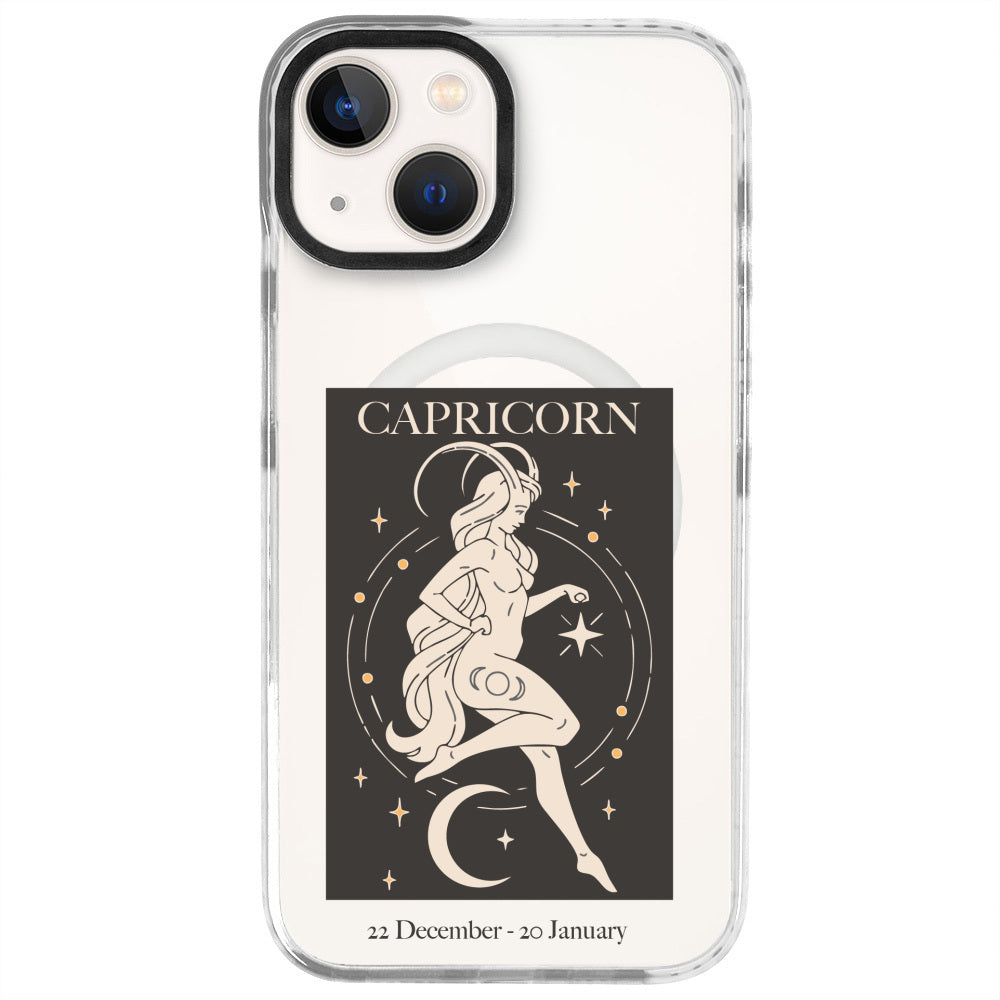 iPhone 14 Oğlak Burcu History of Zodiac Telefon Kılıfı - Beyaz