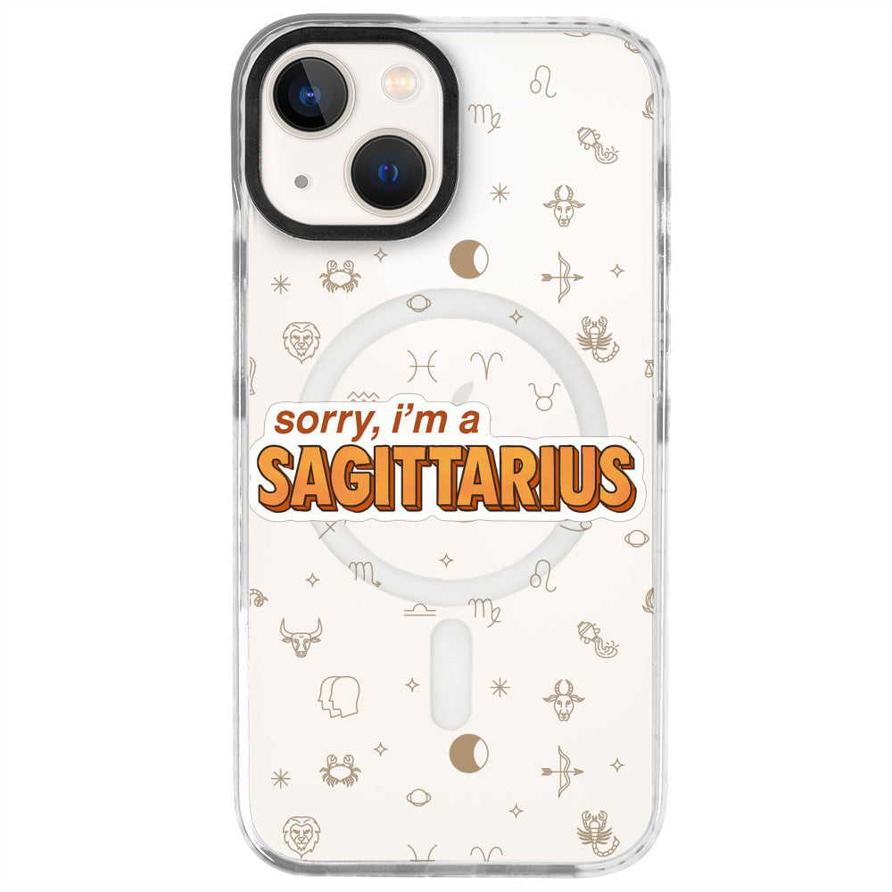 iPhone 14 Yay Burcu Sorry Zodiac Telefon Kılıfı - Beyaz