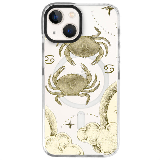 iPhone 14 Yengeç Burcu Soft Stars Telefon Kılıfı - Beyaz