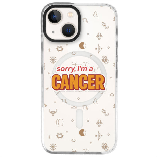 iPhone 14 Yengeç Burcu Sorry Zodiac Telefon Kılıfı - Beyaz