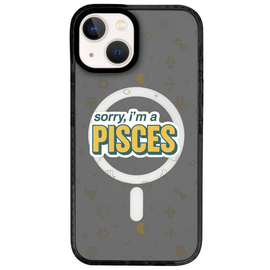 iPhone 14 Balık Burcu Sorry Zodiac Telefon Kılıfı - Cool Black