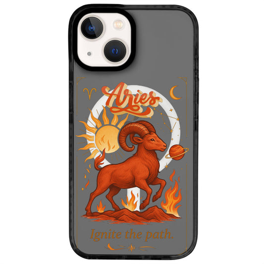 iPhone 14 Koç Burcu Way of Aries Telefon Kılıfı - Cool Black