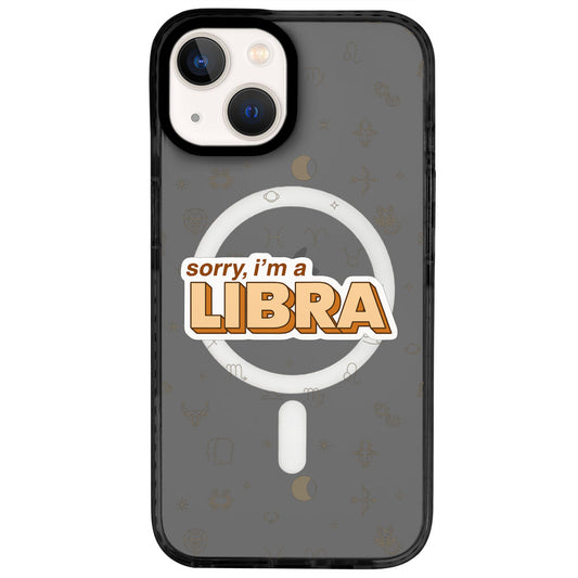 iPhone 14 Terazi Burcu Sorry Zodiac Telefon Kılıfı - Cool Black