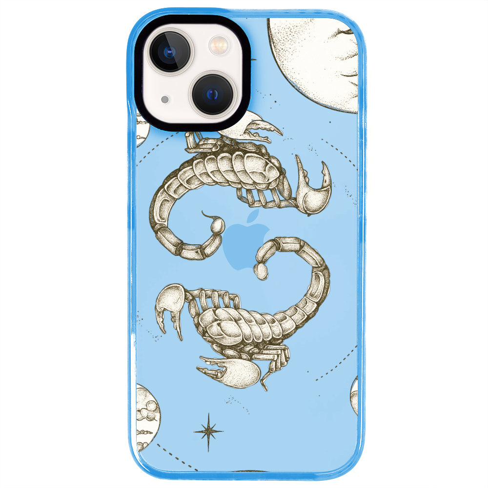 iPhone 14 Plus Akrep Burcu Soft Stars Telefon Kılıfı - Azure