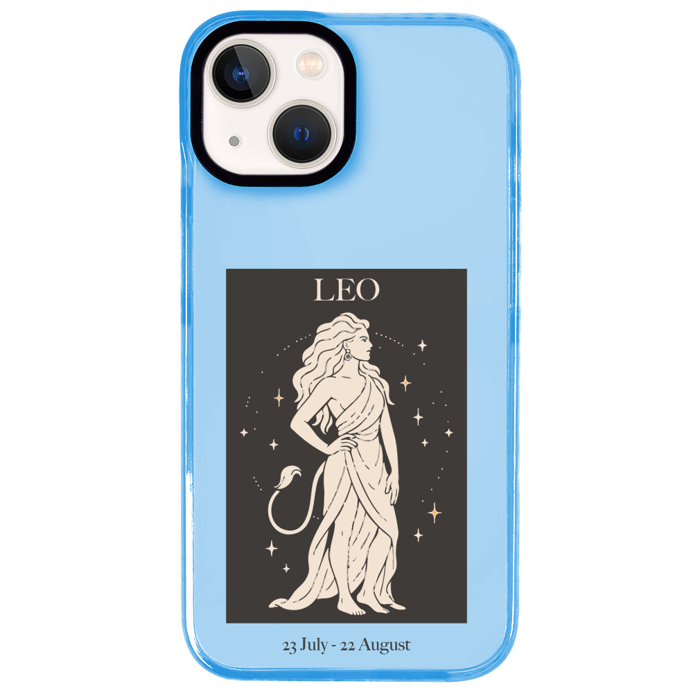 iPhone 14 Plus Aslan Burcu History of Zodiac Telefon Kılıfı - Azure