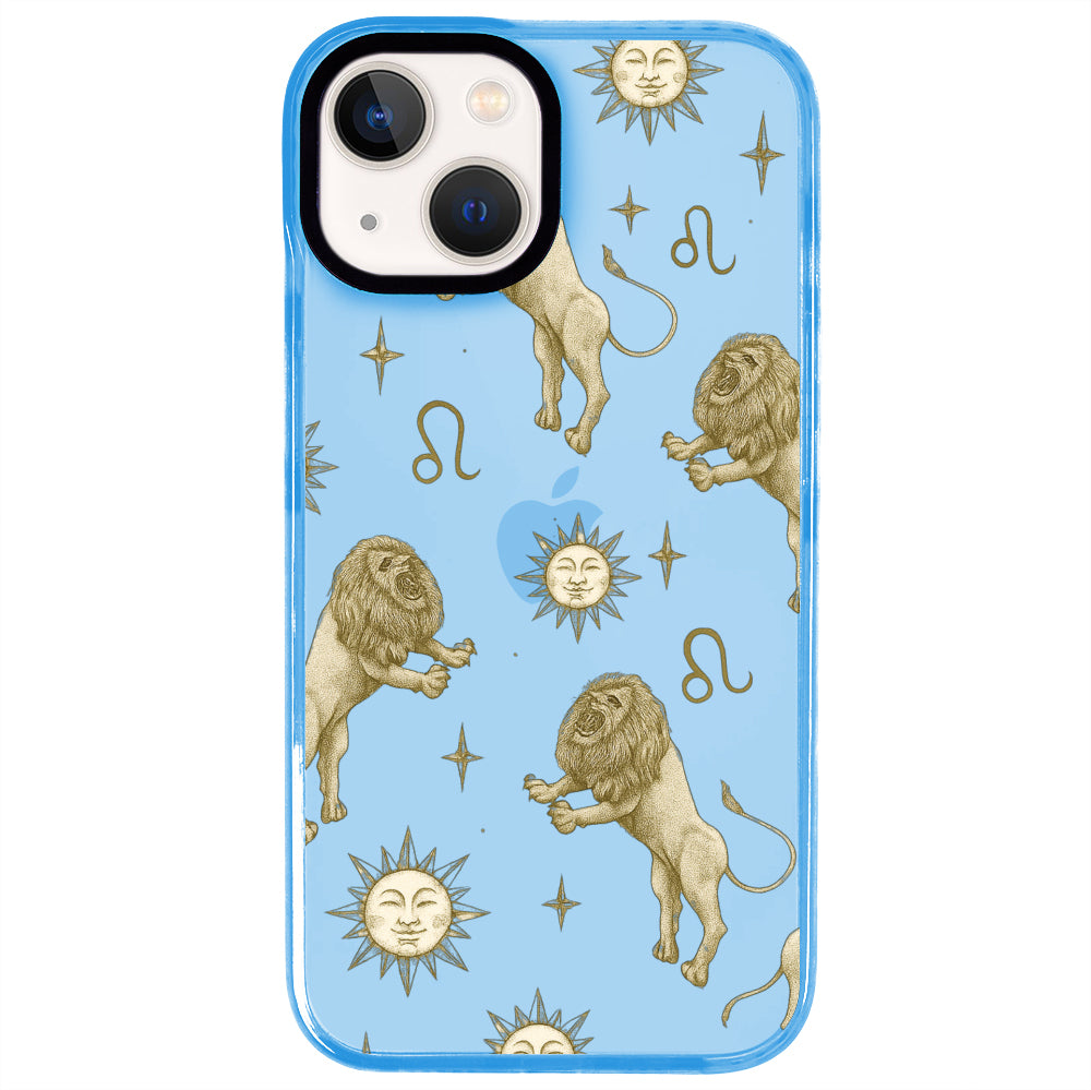 iPhone 14 Plus Aslan Burcu Soft Stars Telefon Kılıfı - Azure