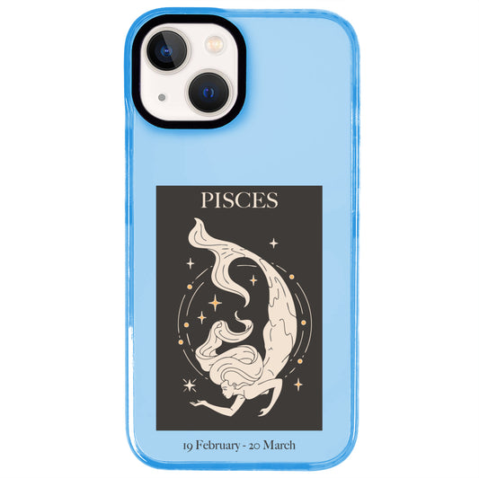 iPhone 14 Plus Balık Burcu History of Zodiac Telefon Kılıfı - Azure