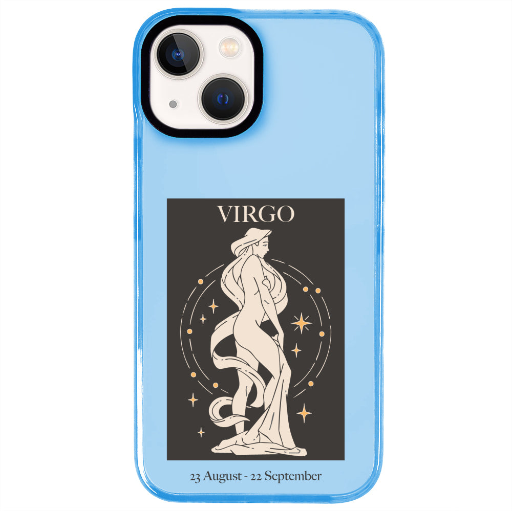 iPhone 14 Plus Başak Burcu History of Zodiac Telefon Kılıfı - Azure