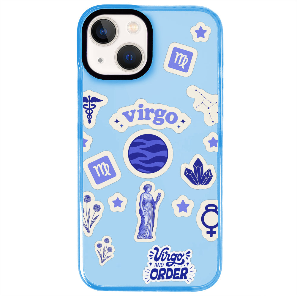 iPhone 14 Plus Başak Burcu Sweet Rules Telefon Kılıfı - Azure