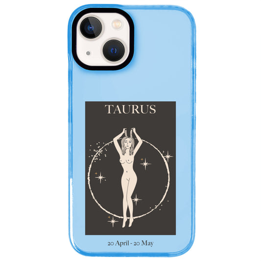 iPhone 14 Plus Boğa Burcu History of Zodiac Telefon Kılıfı - Azure