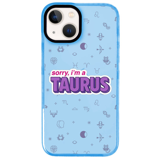 iPhone 14 Plus Boğa Burcu Sorry Zodiac Telefon Kılıfı - Azure