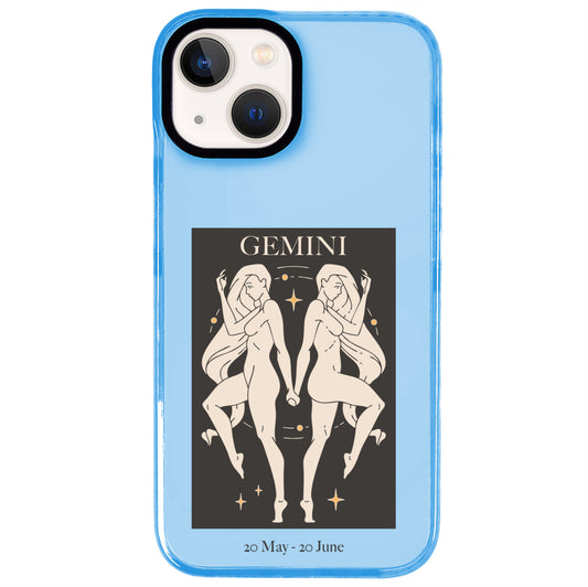 iPhone 14 Plus İkizler Burcu History of Zodiac Telefon Kılıfı - Azure