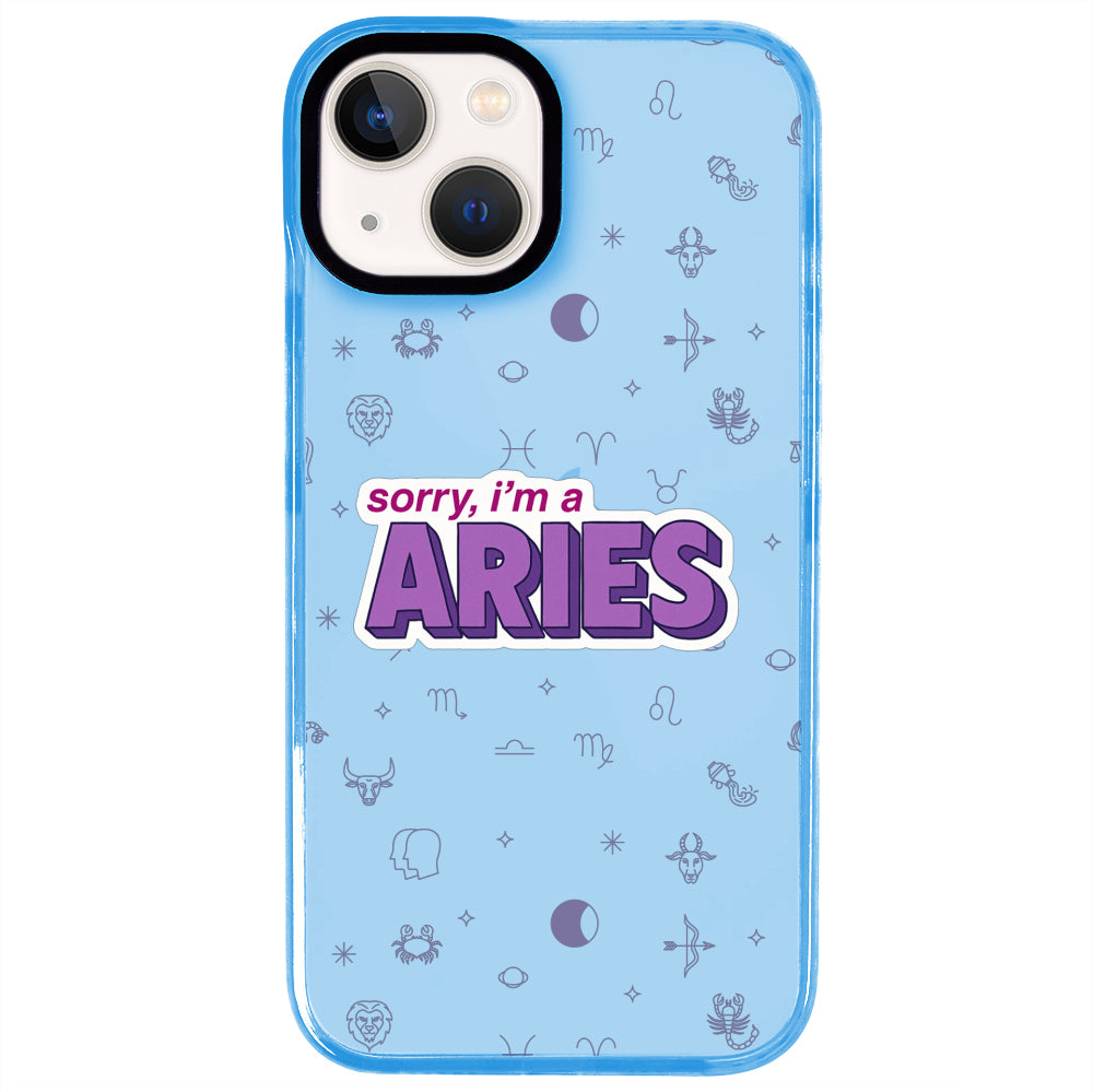 iPhone 14 Plus Koç Burcu Sorry Zodiac Telefon Kılıfı - Azure