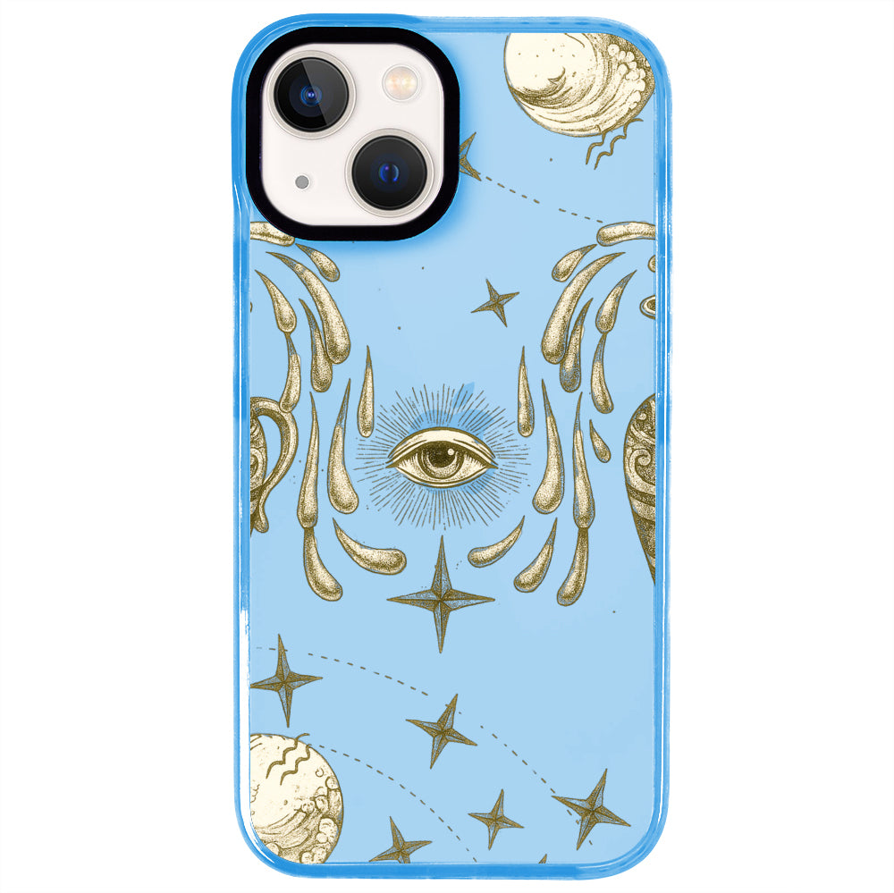 iPhone 14 Plus Kova Burcu Soft Stars Telefon Kılıfı - Azure