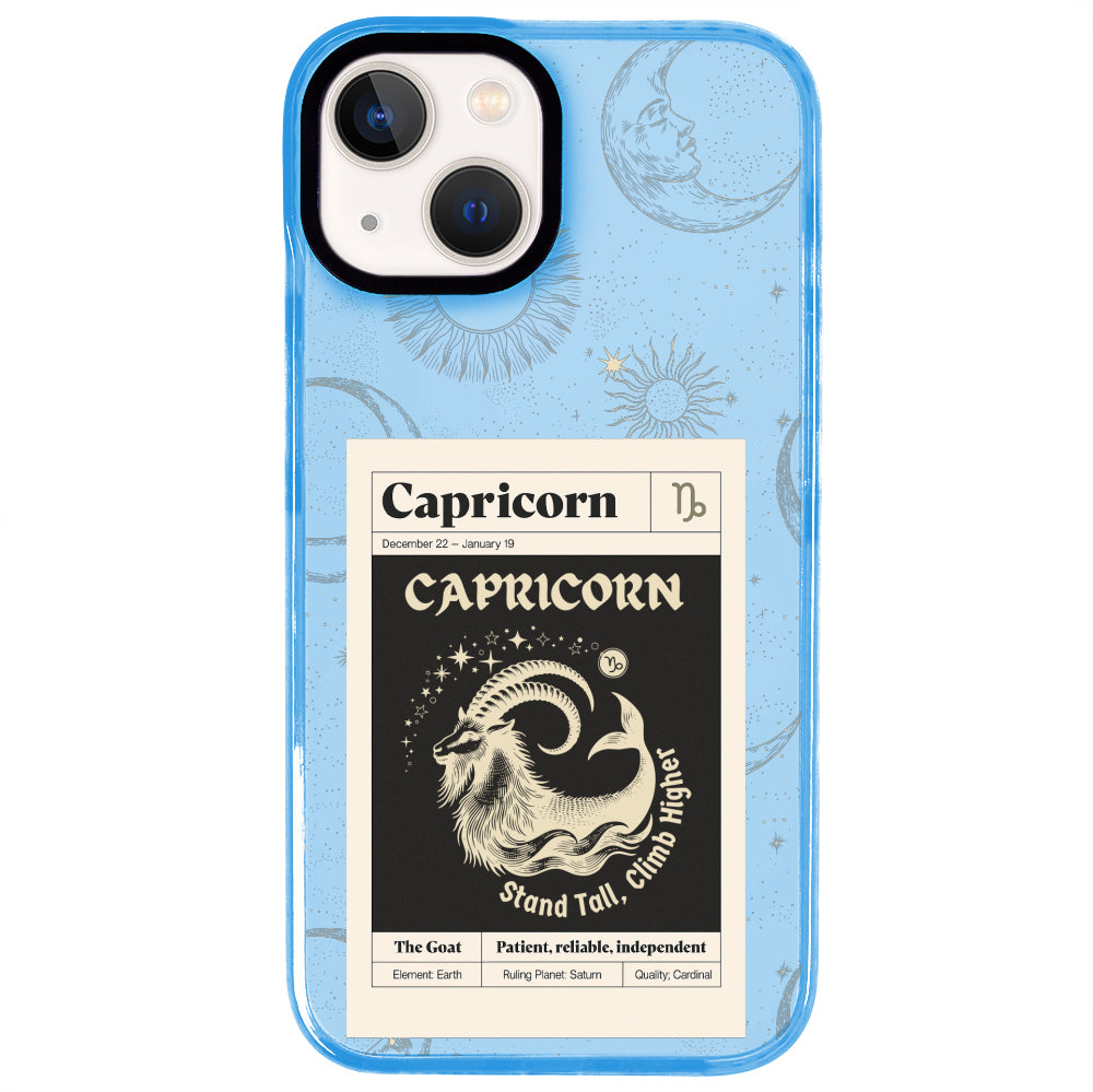 iPhone 14 Plus Oğlak Burcu Sticker Mode Telefon Kılıfı - Azure