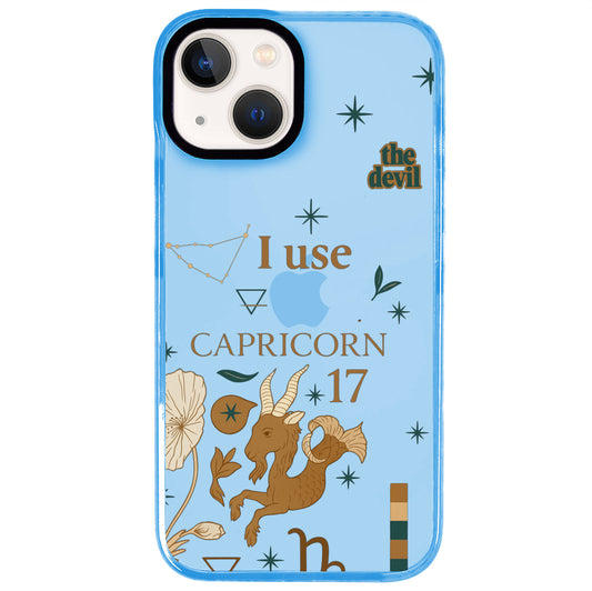 iPhone 14 Plus Oğlak Burcu The Emperor Telefon Kılıfı - Azure