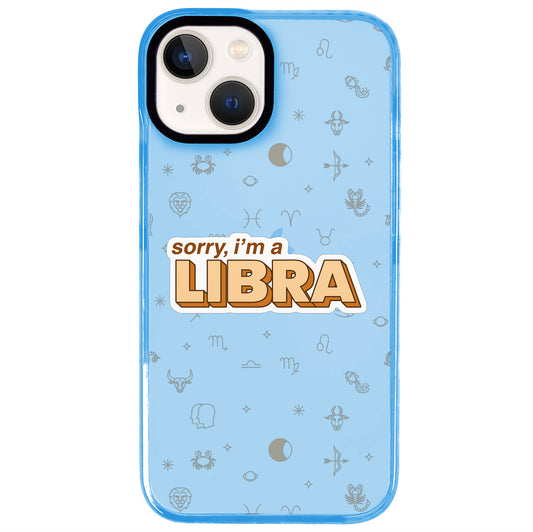 iPhone 14 Plus Terazi Burcu Sorry Zodiac Telefon Kılıfı - Azure