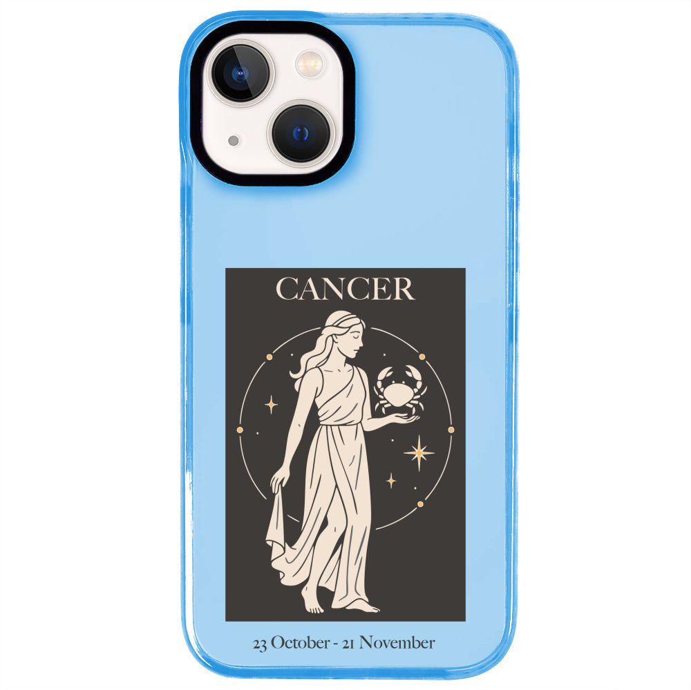 iPhone 14 Plus Yengeç Burcu History of Zodiac Telefon Kılıfı - Azure
