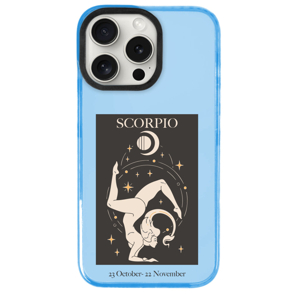 iPhone 14 Pro Akrep Burcu History of Zodiac Telefon Kılıfı - Azure