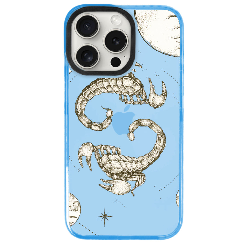 iPhone 14 Pro Akrep Burcu Soft Stars Telefon Kılıfı - Azure