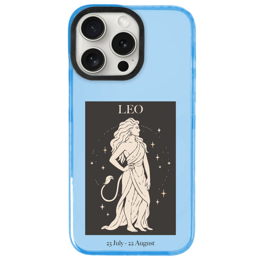 iPhone 14 Pro Aslan Burcu History of Zodiac Telefon Kılıfı - Azure