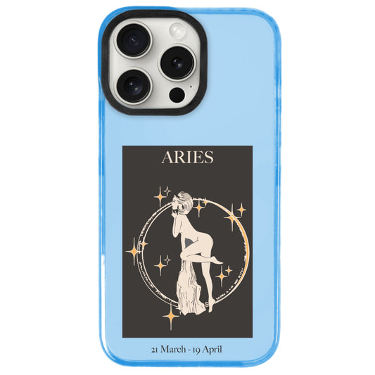 iPhone 14 Pro Koç Burcu History of Zodiac Telefon Kılıfı - Azure
