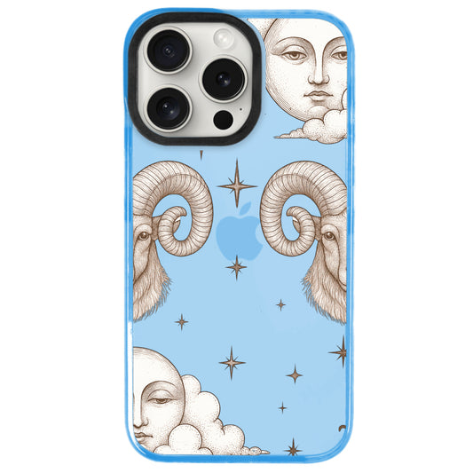 iPhone 14 Pro Koç Burcu Soft Stars Telefon Kılıfı - Azure