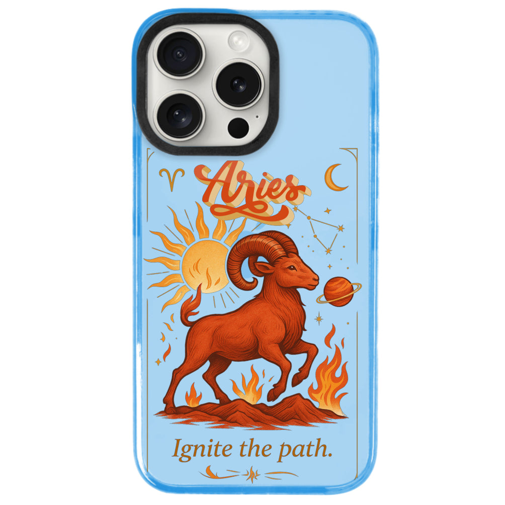 iPhone 14 Pro Koç Burcu Way of Aries Telefon Kılıfı - Azure