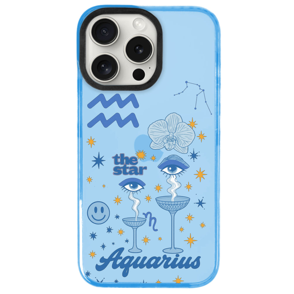 iPhone 14 Pro Kova Burcu The Emperor Telefon Kılıfı - Azure