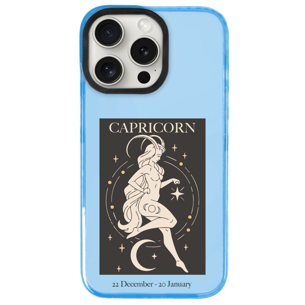 iPhone 14 Pro Oğlak Burcu History of Zodiac Telefon Kılıfı - Azure