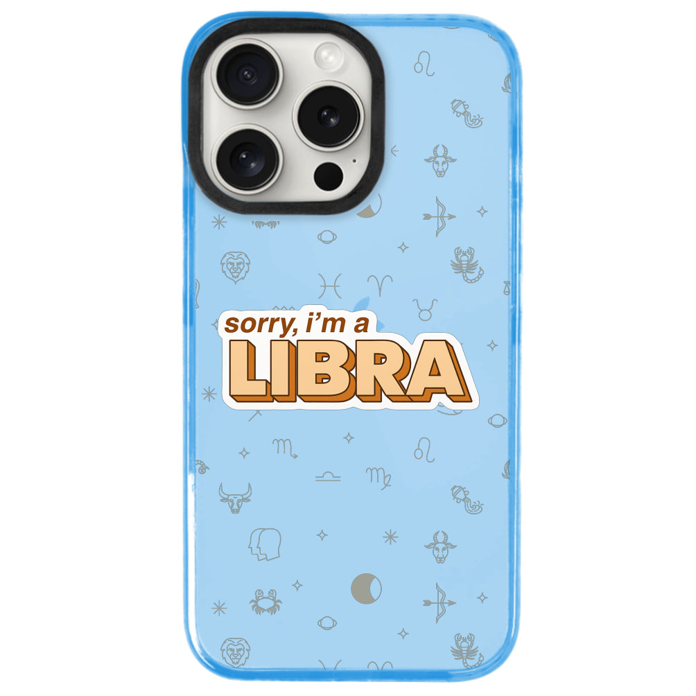 iPhone 14 Pro Terazi Burcu Sorry Zodiac Telefon Kılıfı - Azure