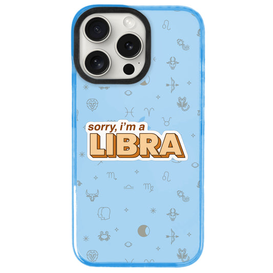 iPhone 14 Pro Terazi Burcu Sorry Zodiac Telefon Kılıfı - Azure